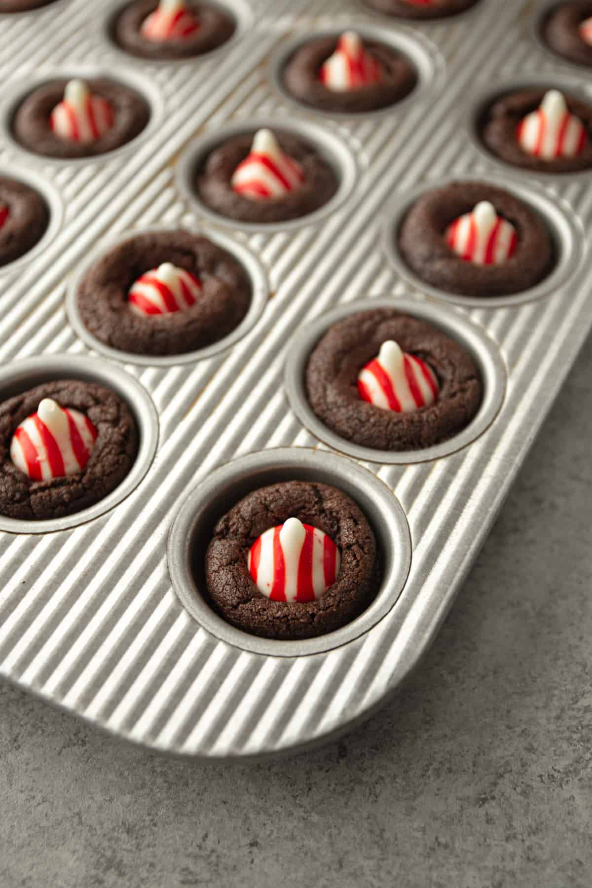 brownie bites in a mini muffin tin