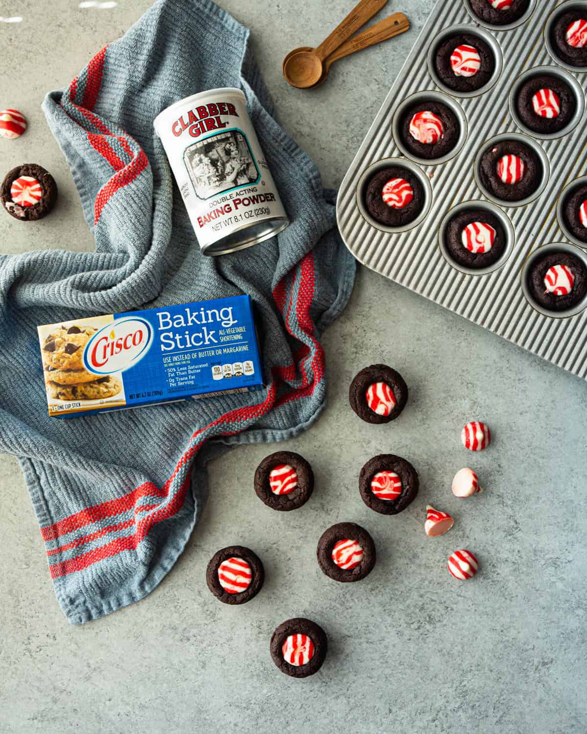 brownie bites on a grey countertop