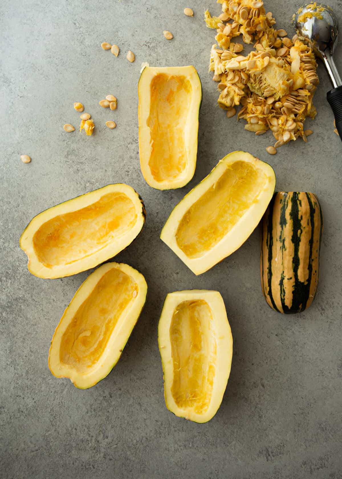 preparing raw delicata squash