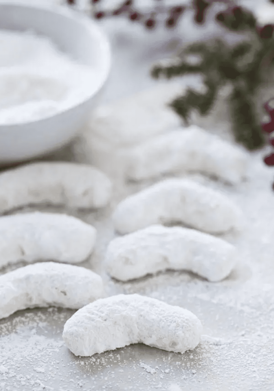 greek butter cookies on a white table