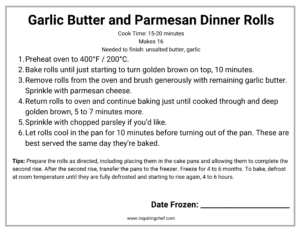 garlic butter and parmesan dinner rolls freezer rolls