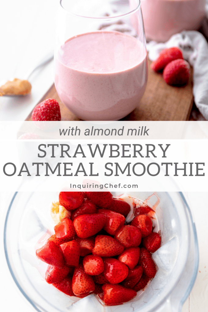 Strawberry Almond Oatmeal Smoothie