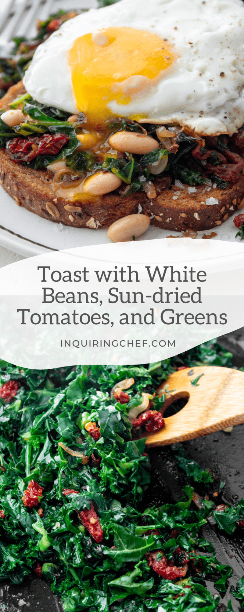 white beans and greens on toast