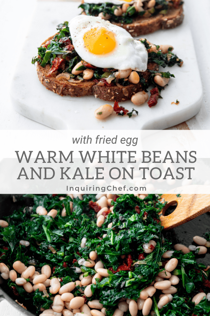 white beans and greens on toast