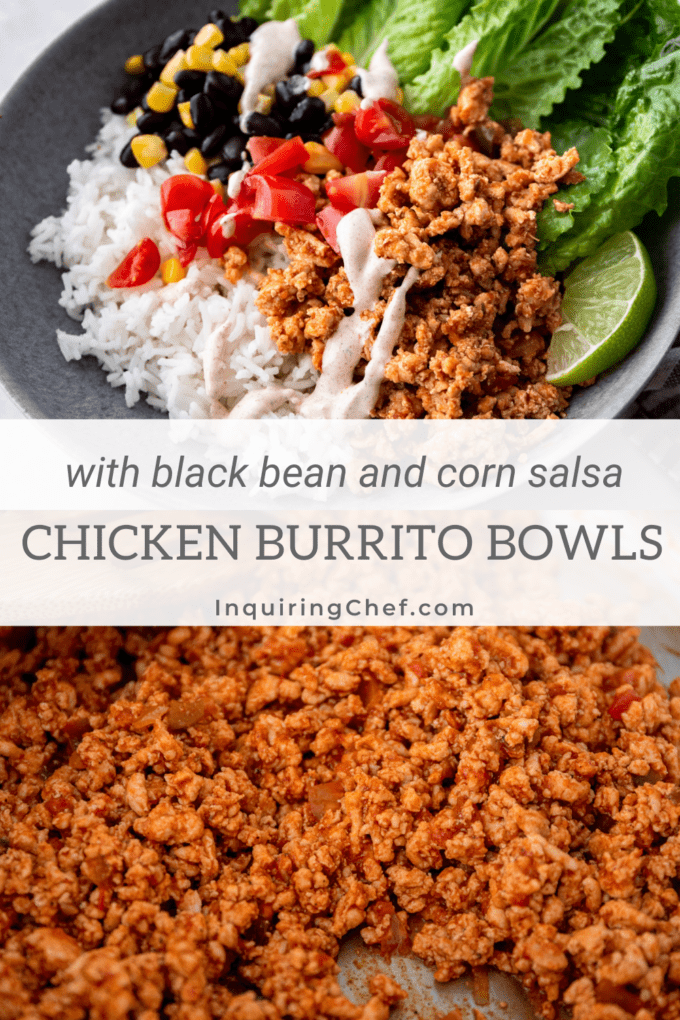 ground chicken burrito bowls