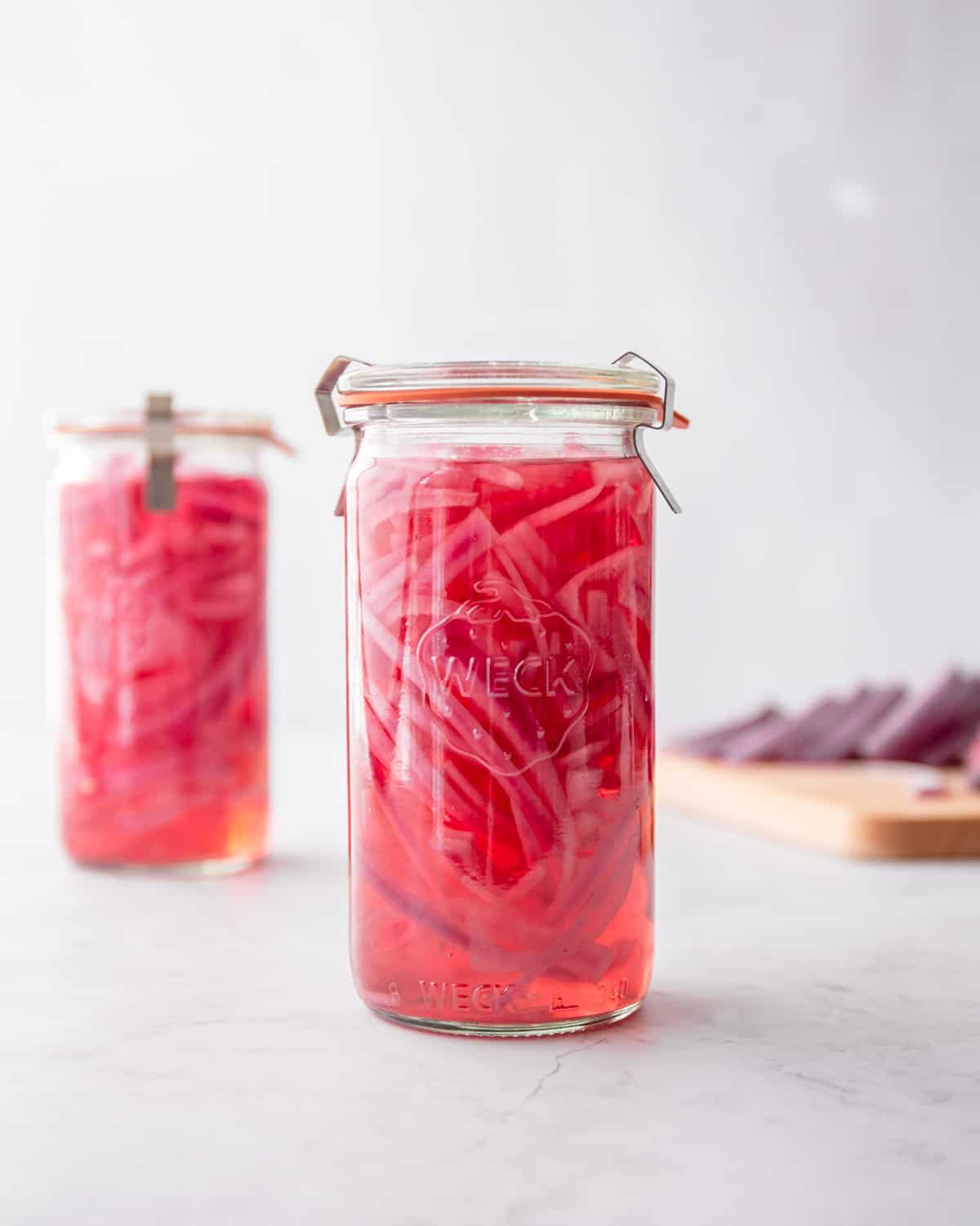 pickled onions in a glass jar
