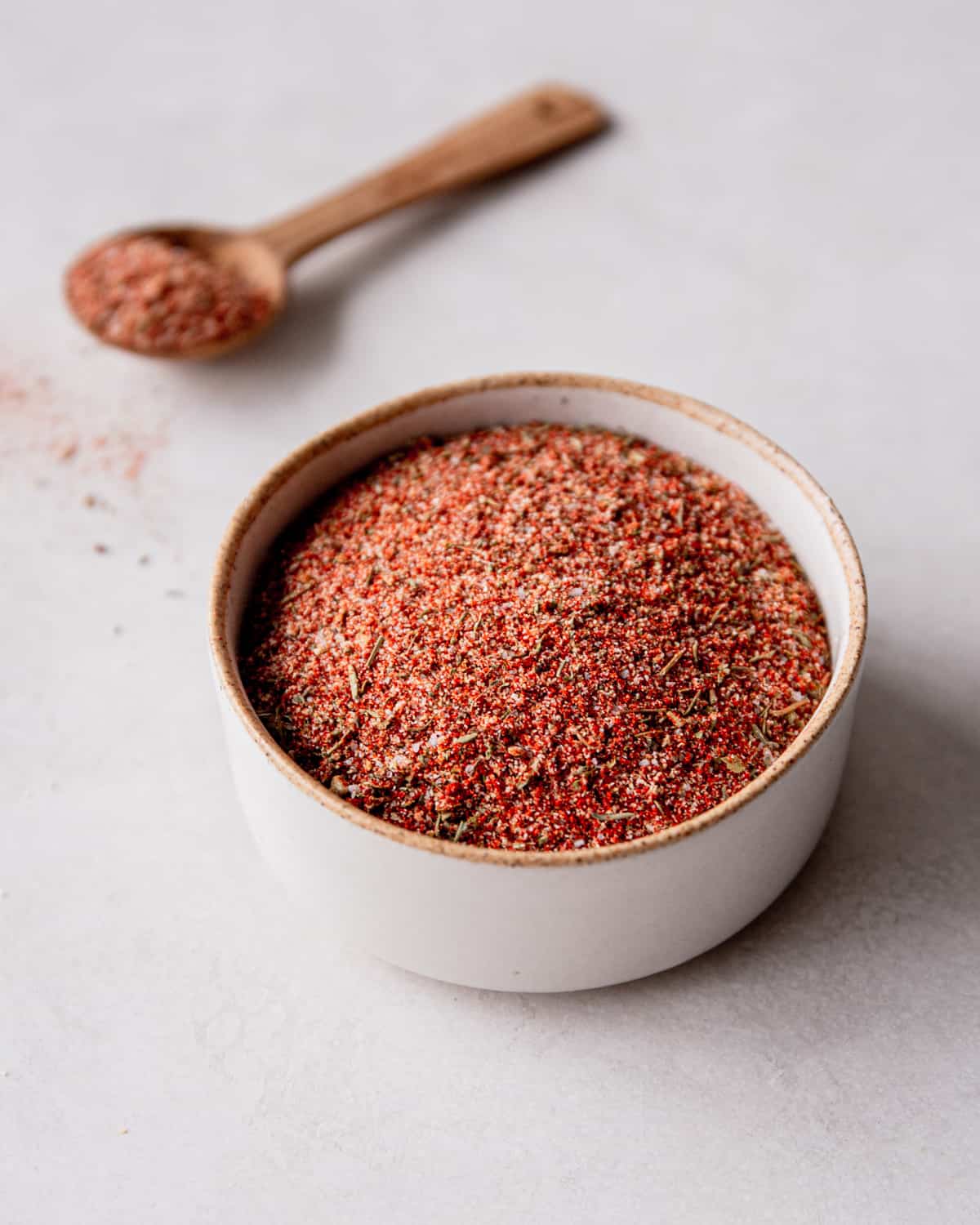 seasoning in a small white ramekin