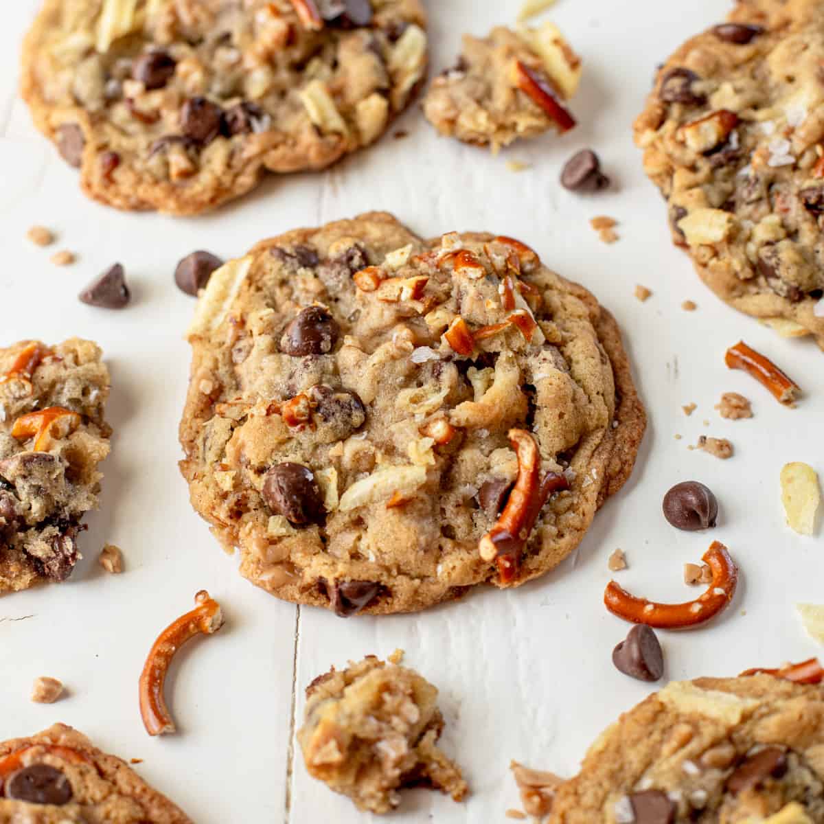 kitchen sink cookies on a white background