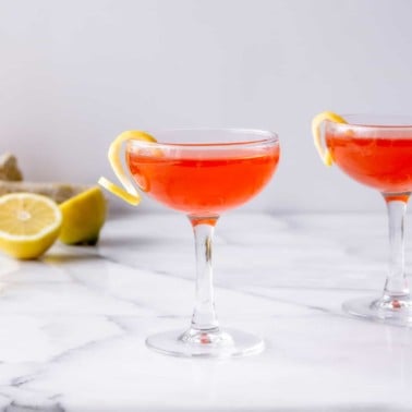 cocktails on a white countertop