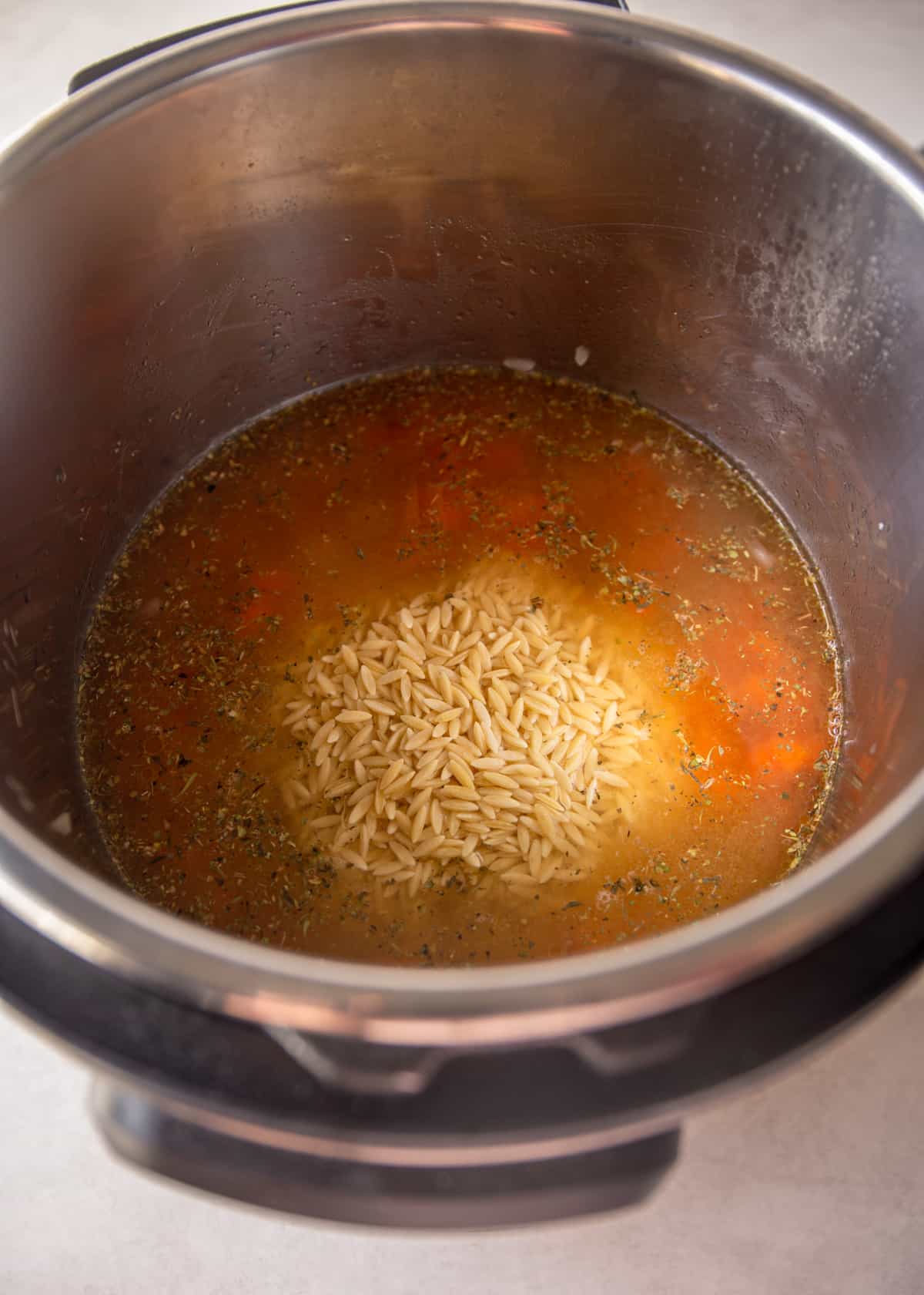 soup in the bowl of an instant pot