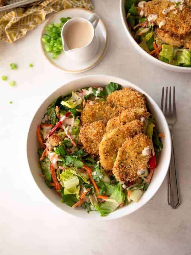 Crispy Chicken Salad with Honey Dijon Dressing Recipe Inquiring Chef