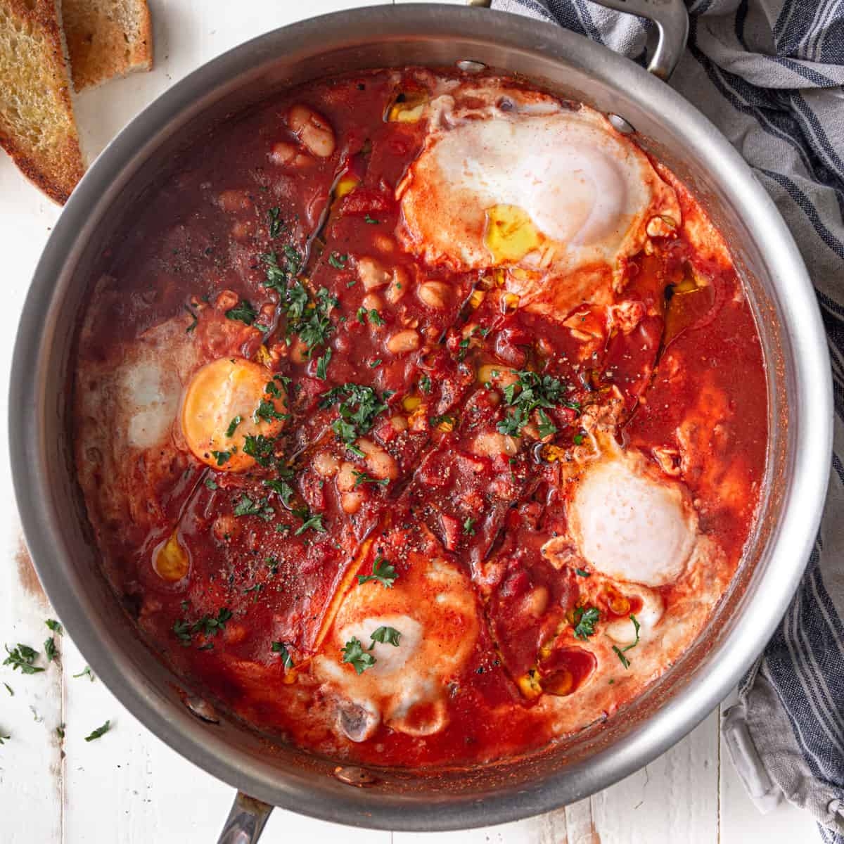 Shakshuka with Feta and Beans