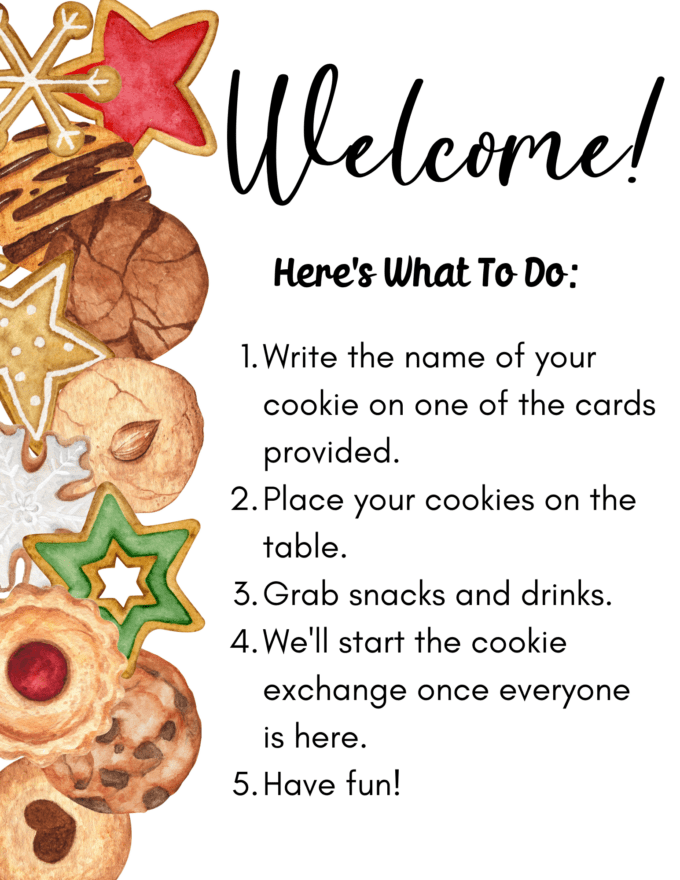 cookie exchange instructions