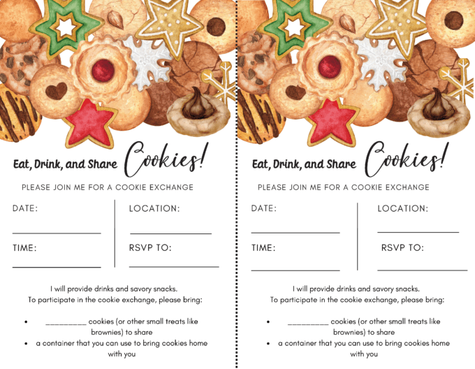 cookie exchange invitation