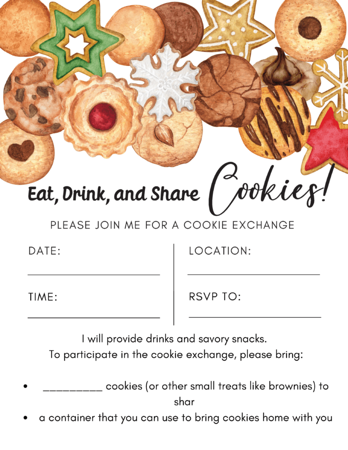 cookie exchange invitation