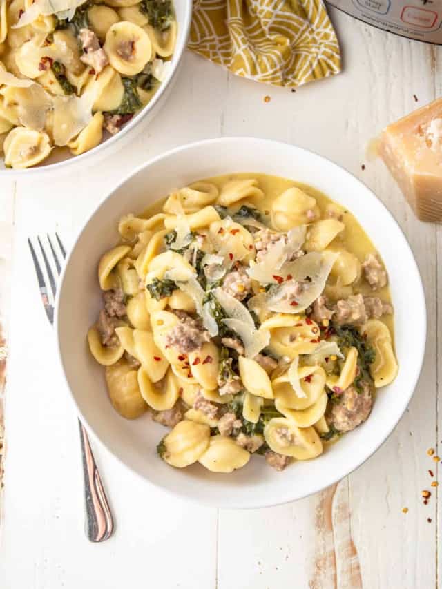 Creamy Sausage and Kale Pasta in the Instant Pot Inquiring Chef