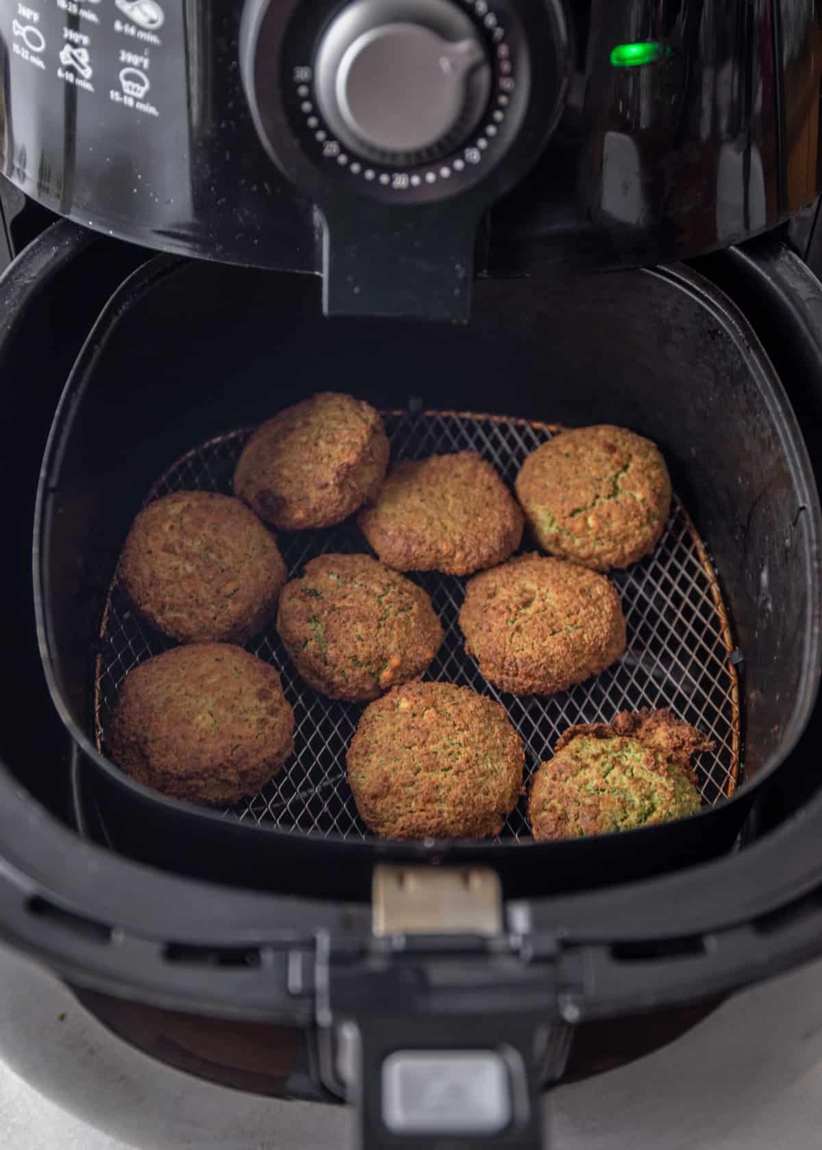 falafel patties in an air fryer
