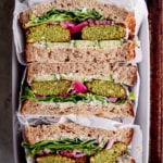 stack of falafel sandwiches
