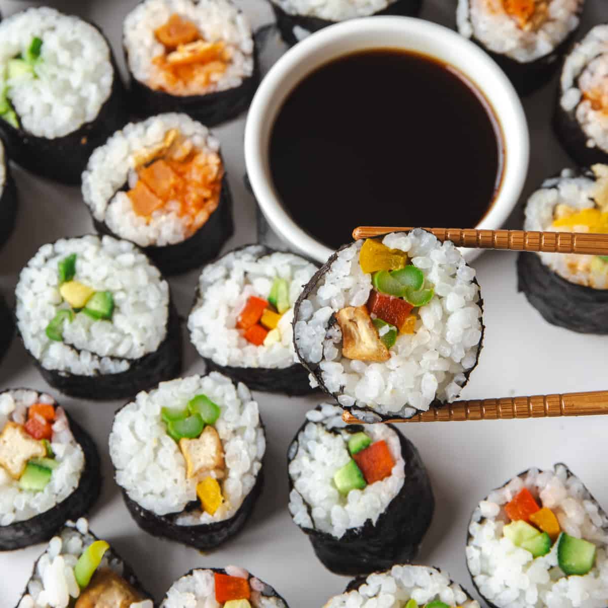 Rainbow Veggie Sushi Rolls