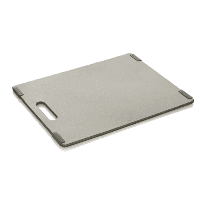 Crate and Barrel nonslip cutting board gray on a white background