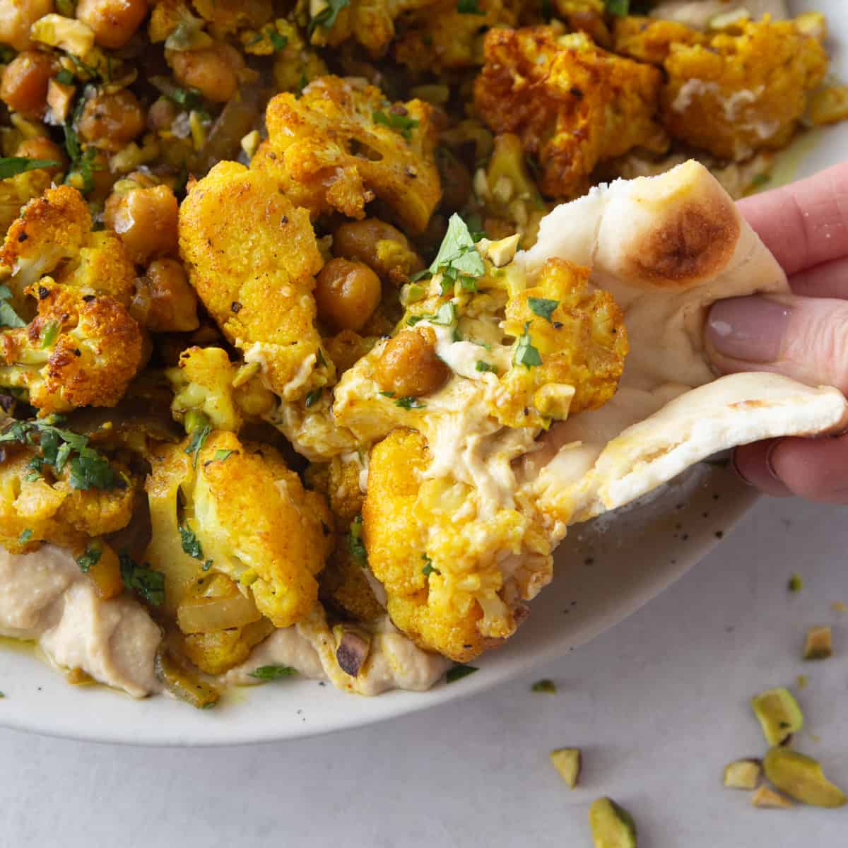 Turmeric Roasted Cauliflower and Chickpeas