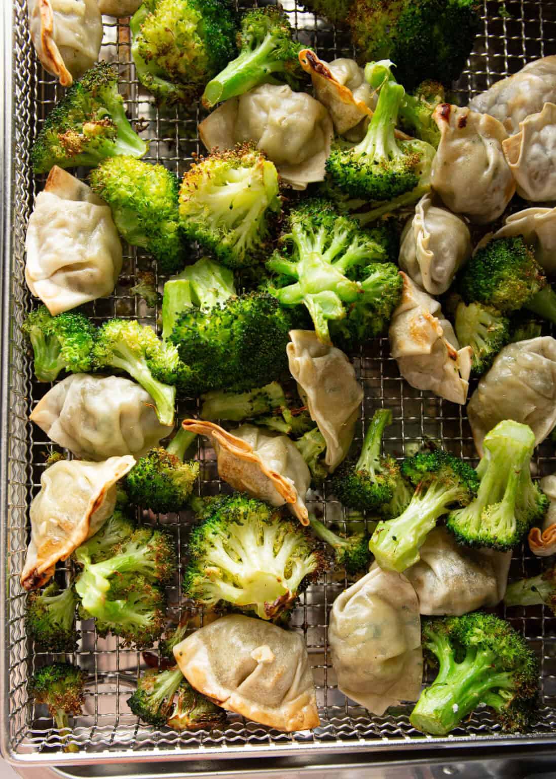 Air Fryer Potsticker and Broccoli Bowls (Trader Joe's recipe)