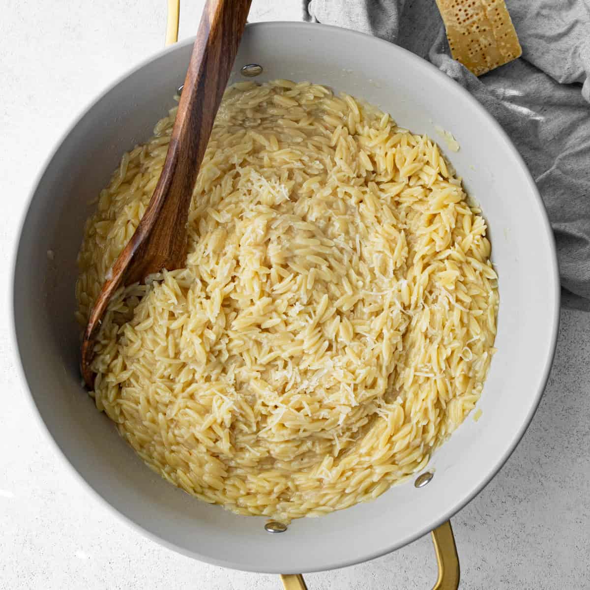 Parmesan Orzo {easy 15-minute side dish} - Inquiring Chef