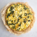 overhead image of kale frittata