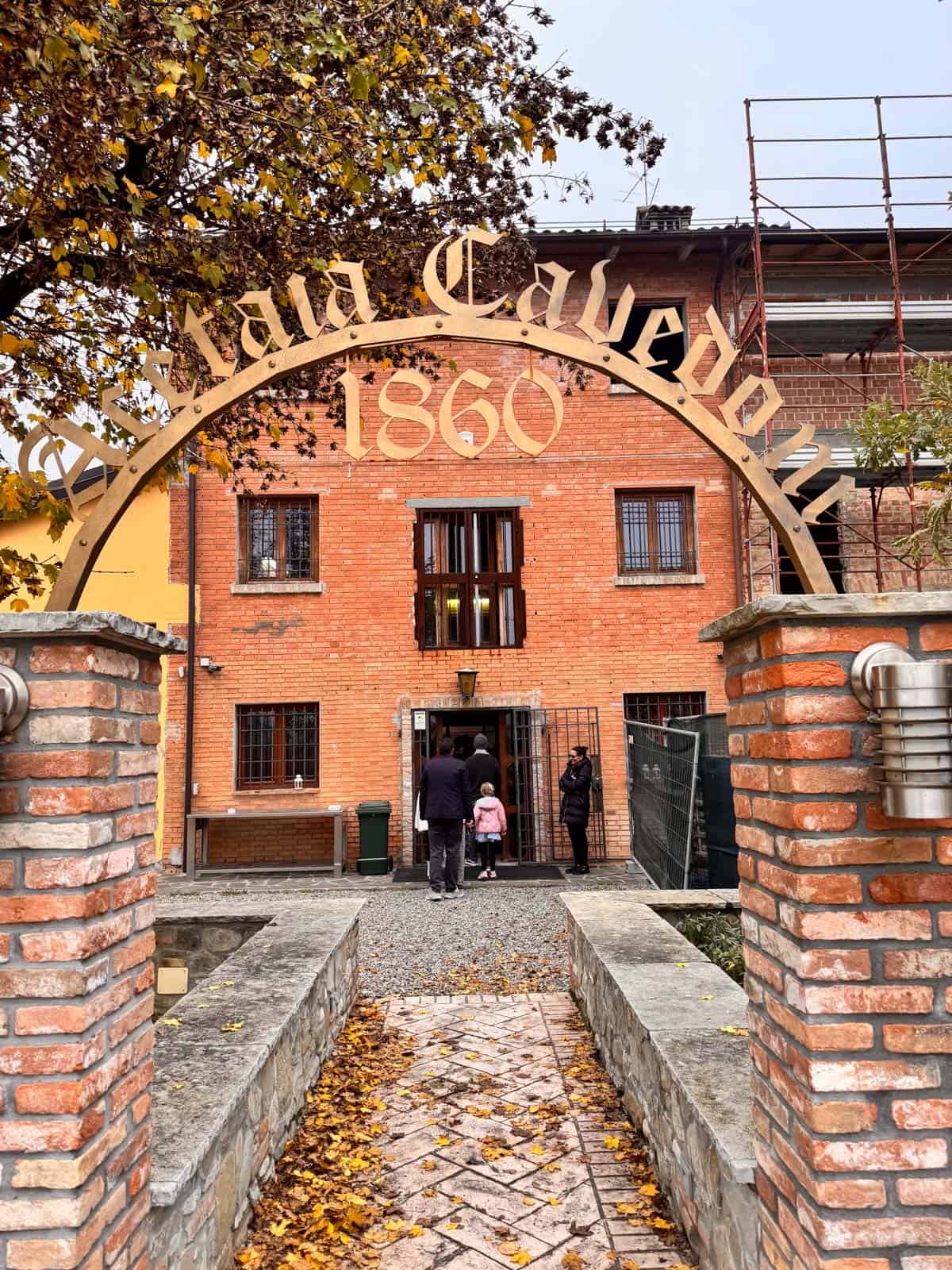 entering the gates to the Antica Acetaia, Cavedoni in Modena Italy where they produce and age authentic balsamic vinegar